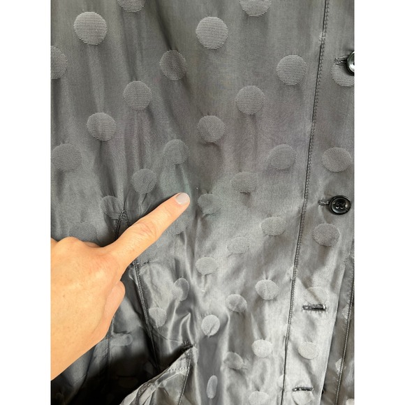 Sun Kim XL Sleeveless Button Down Gray Polka Dot Tunic Vest Parachute Fabric - Picture 3 of 9